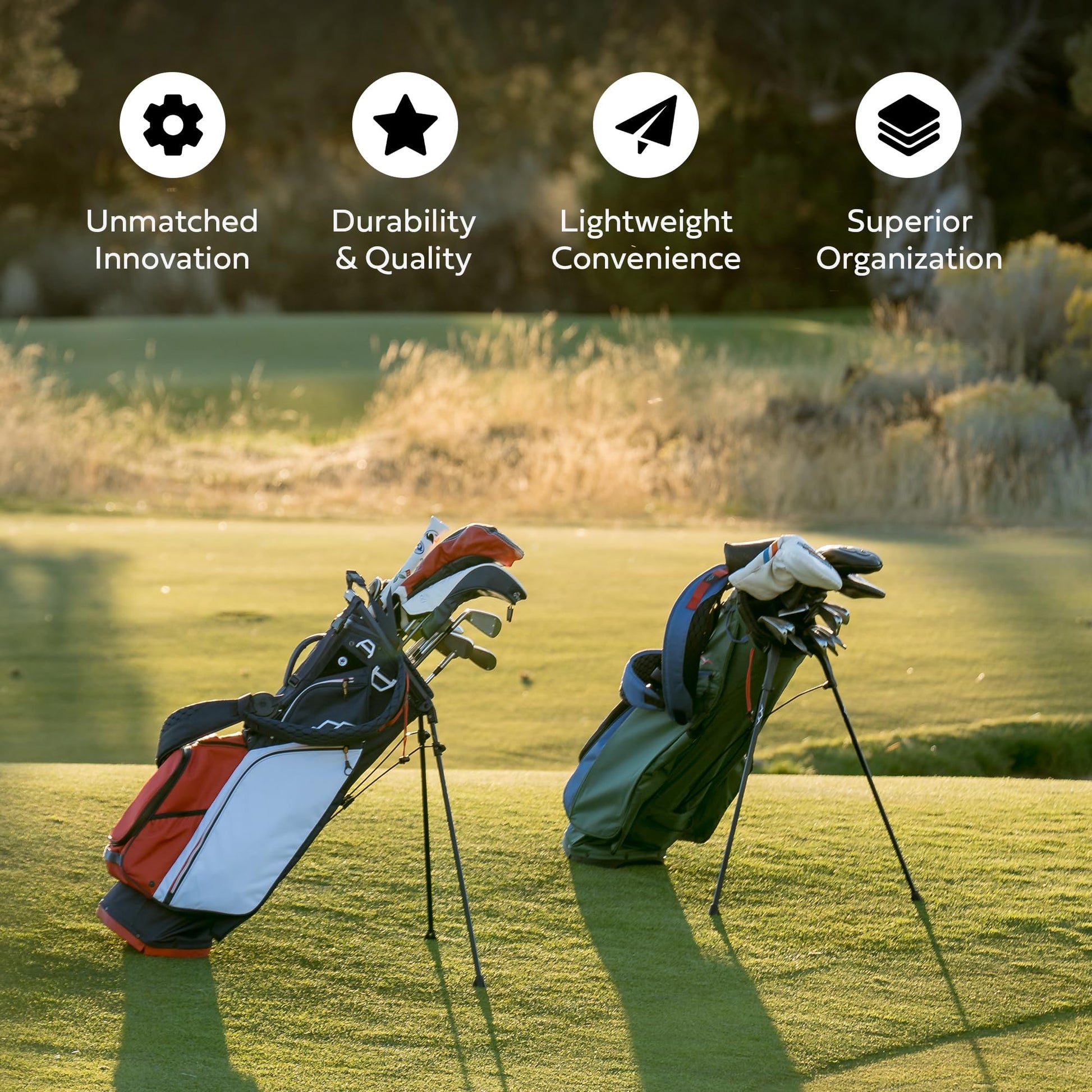 An image of Sun Mountain E-3.5 Golf Stand Bag - Navy-White-Red on a white background