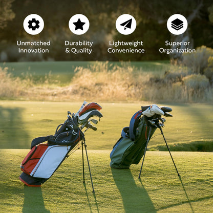 An image of Sun Mountain E-3.5 Golf Stand Bag - Navy-White-Red on a white background