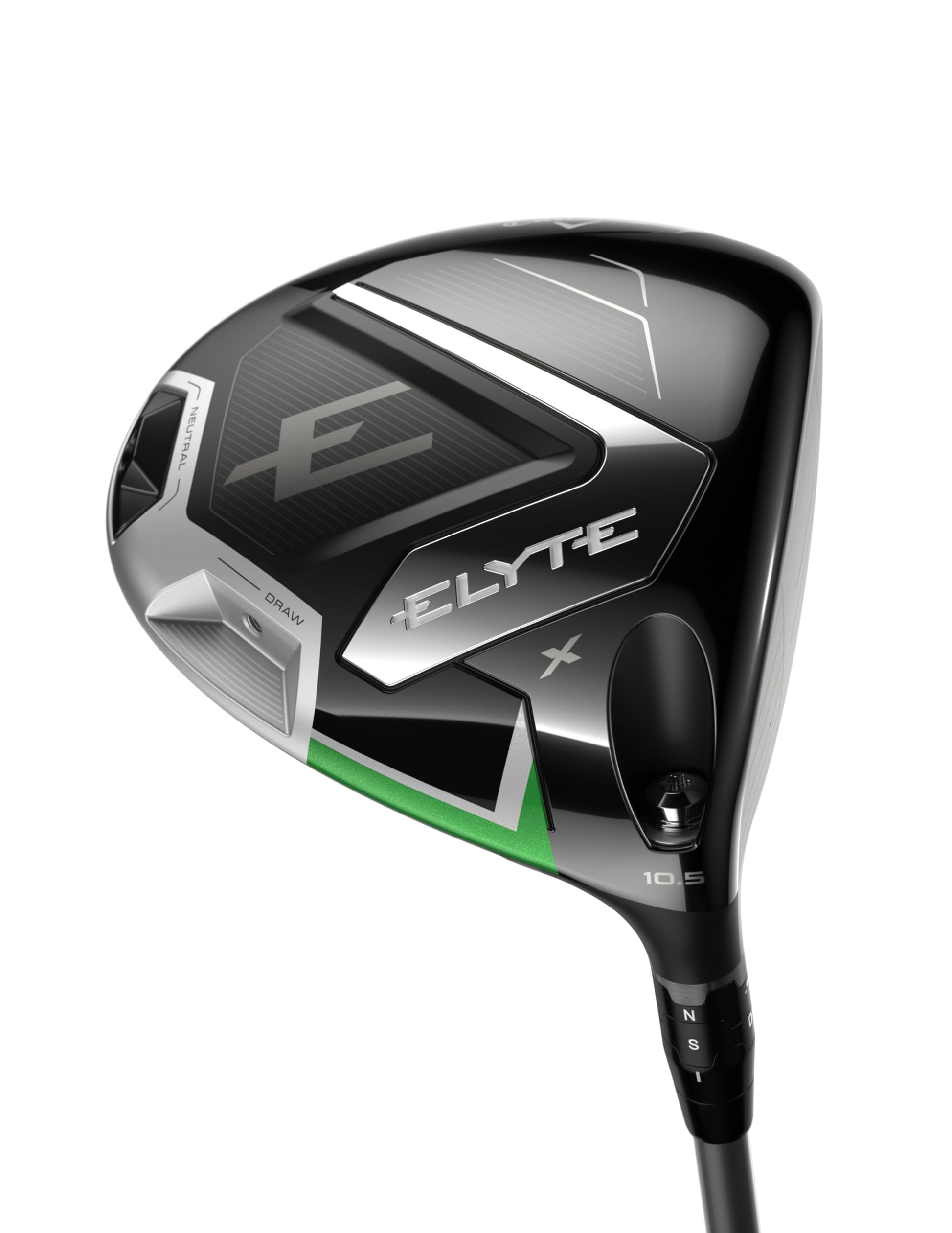 An image of Callaway Elyte X Driver - 12 - Green 40 L-Flex on a white background