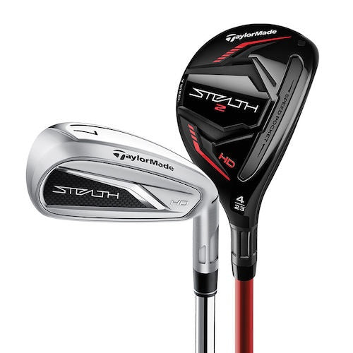 An image of TaylorMade Stealth HD Combo Set Right Handed 4/5 Hyb, 6-P,A GRAPHITE Regular on a white background