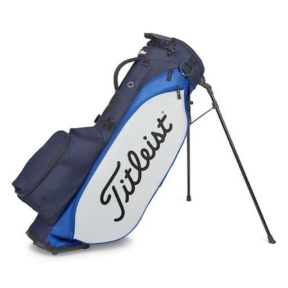 Titleist golf bag with stand on a white background