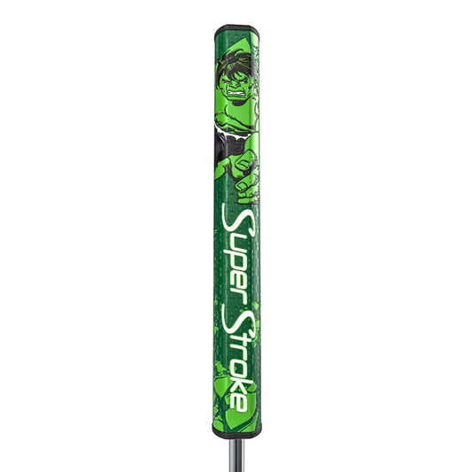 Product image of Marvel Hulk SuperStroke golf putter grip on a white background