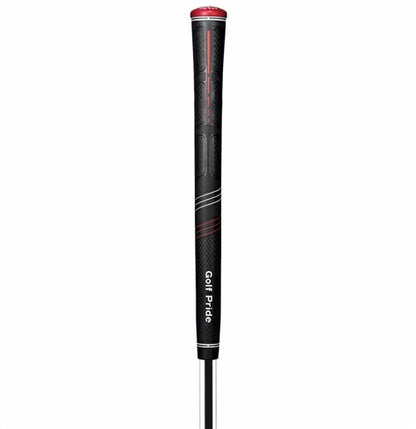 An image of Golf Pride CP2 Pro Grip, Standard, Black/Red on a white background