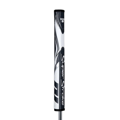 An image of SuperStroke Zenergy Flatso 1.0 Putter Grip - Grey / White on a white background