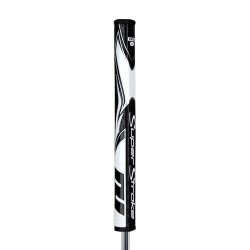 An image of SuperStroke Zenergy Flatso 1.0 Putter Grip - Black / White on a white background