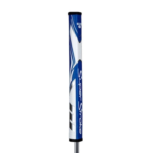 An image of SuperStroke Zenergy Flatso 1.0 Putter Grip - Blue / White on a white background