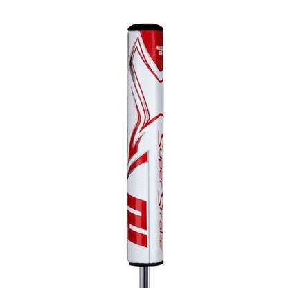 An image of SuperStroke Zenergy Tour 5.0 Putter Grip - White / Red on a white background