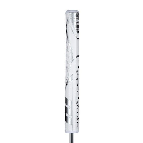 An image of SuperStroke Zenergy Tour 2.0 Putter Grip - White / Silver on a white background
