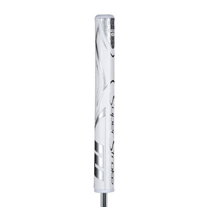 An image of SuperStroke Zenergy Tour 2.0 Putter Grip - White / Silver on a white background