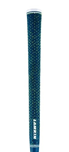 Product image of a blue Lamkin golf grip on a white background