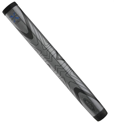 Product image of a gray Winn golf grip on a white background