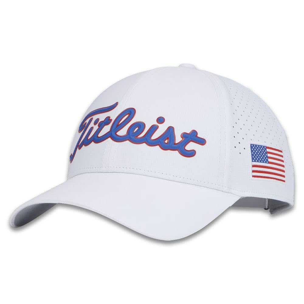 An image of Players Tech - White/Navy/Red on a white background