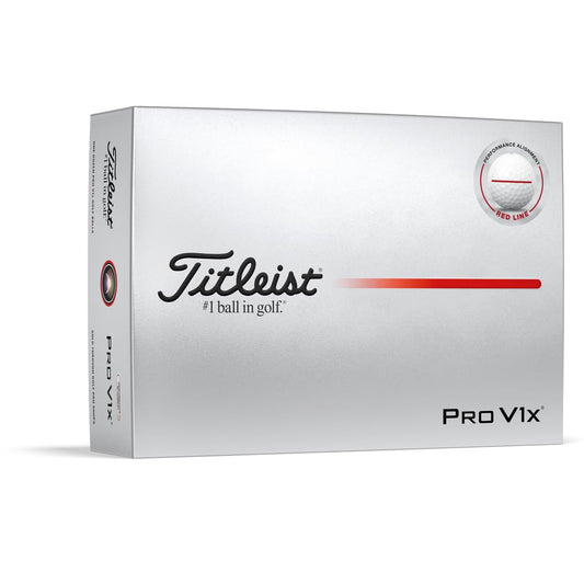 Titleist 2025 Pro V1x Performance Alignment Golf Balls - Red - Dozen