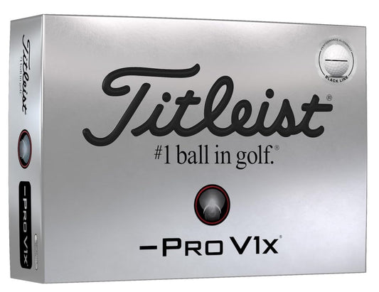 Titleist 2025 Pro V1x Left Dash Performance Align Golf Balls - Black - Dozen