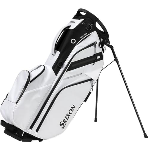 An image of Srixon S3 Golf Stand Bag - White / Black on a white background