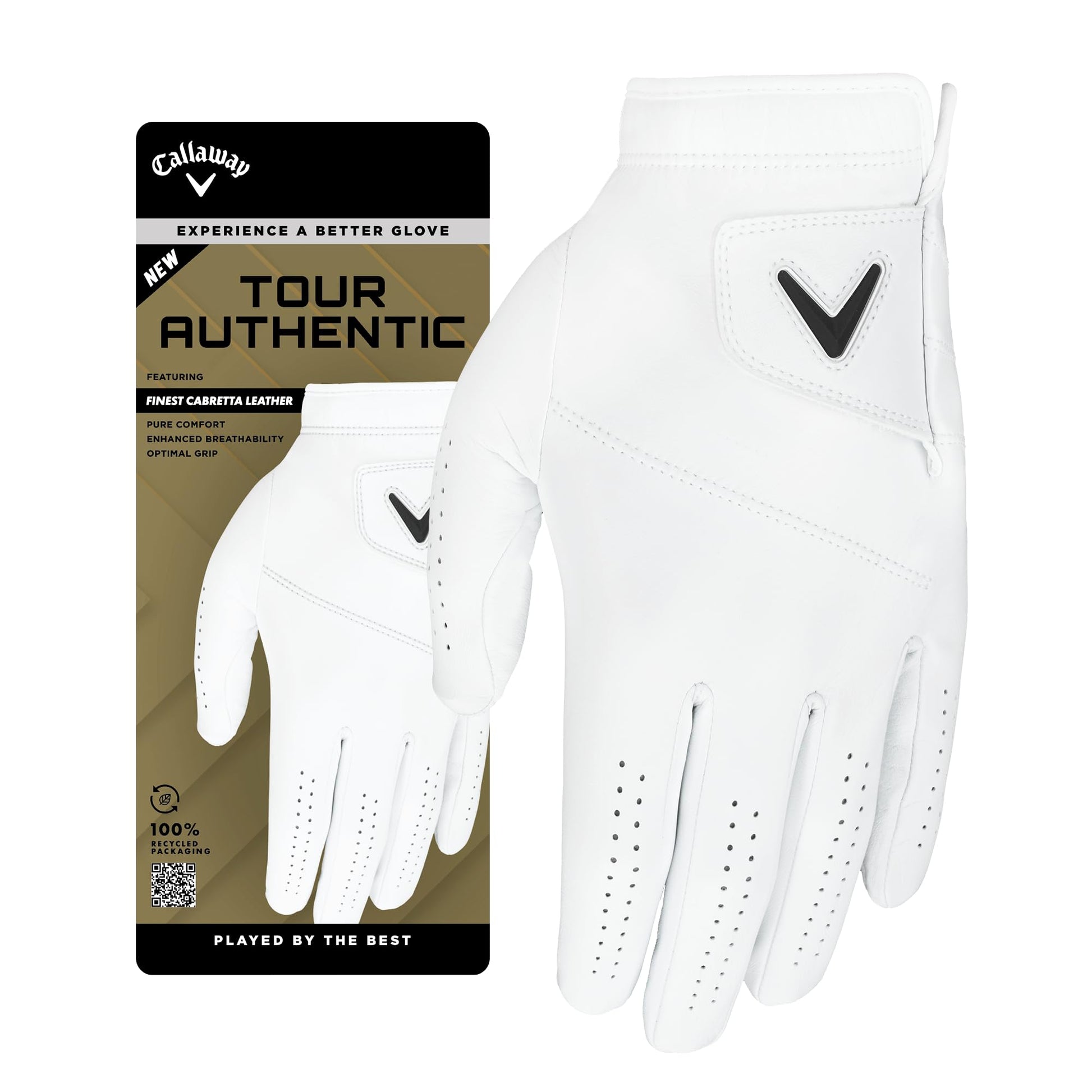 An image of Callaway Tour Authentic 2025 Golf Glove - Worn on RIght Hand - M on a white background