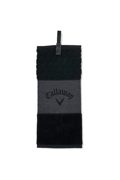 An image of NEW Callaway Golf Tri-Fold Towel Black on a white background