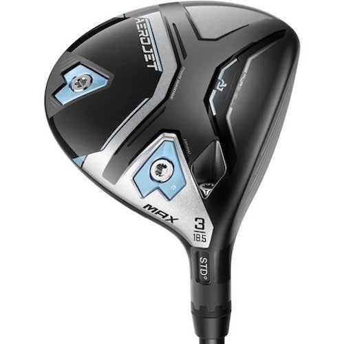 An image of Cobra Golf AeroJet Max 3(18.5) Fwy Right Handed UST Helium Nanocore/Ladies on a white background