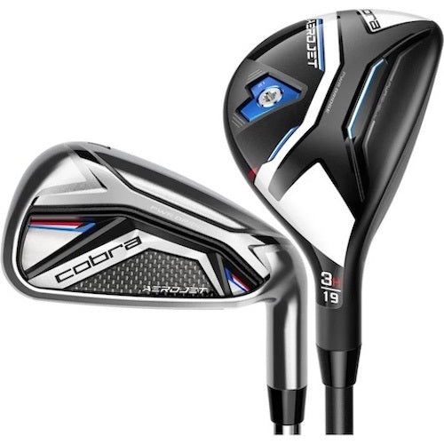 An image of Cobra AeroJet Combo Set - Graphite/6 Hyb, 6-G RH/Regular on a white background