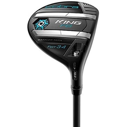 An image of Cobra Women's King F8 5-6 Fairway Wood - W-Flex - Black/Blue on a white background