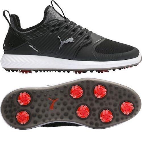 An image of Puma Ignite PWR Adapt Caged Shoes - Puma Black / Puma Silver - 9 on a white background