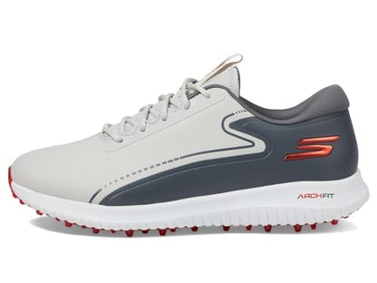 An image of Skechers Go Golf Max 3 Golf Shoes - Gray / Red - 10 on a white background