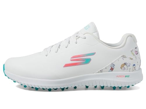 An image of Skechers Women's Go Golf Max Golf Shoes - White / Multi - 8.5 on a white background