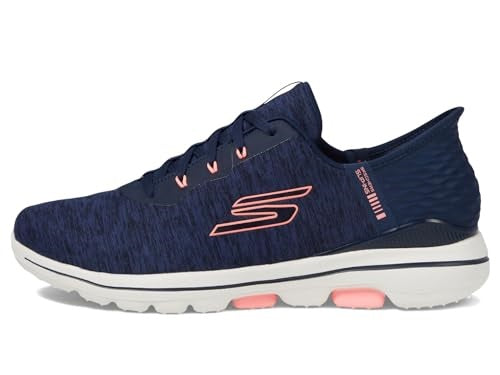 An image of Skechers Women's Go Golf Walk 5 - Slip Ins - Navy / Pink - 8.5 on a white background