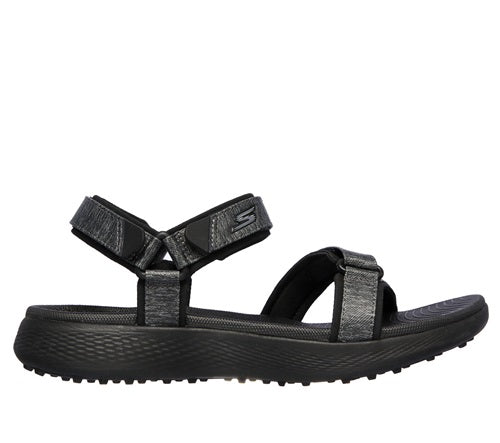An image of Skechers Women's Go Golf 600 Sandal - Black 9 on a white background