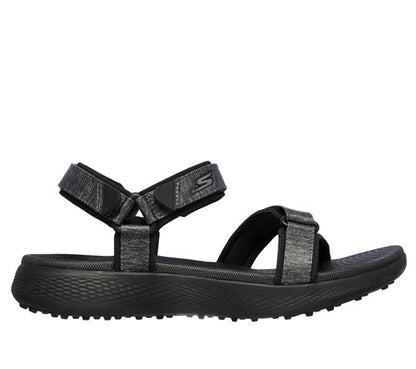 An image of Skechers Women's Go Golf 600 Sandal - Black 9 on a white background