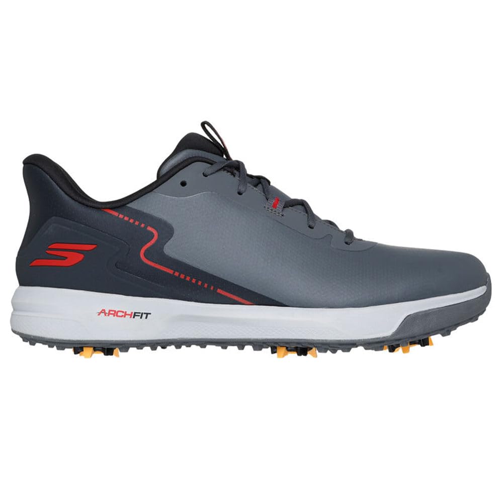 An image of Skechers Go Golf Elite Vortex Rival Golf Shoes - Charcoal - 8.5 on a white background