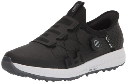 An image of Skechers Go Golf Elite 5 Slip 'In Golf Shoes - Black - Extra Wide - 10 on a white background