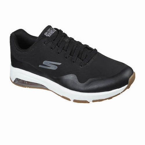 An image of Skechers Go Golf SKECH - AIR - DOS - Black / Gold - 8.5 on a white background