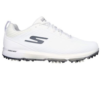 An image of Skechers Go Golf Pro 5 Hyper Golf Shoes White/Grey 8.5 on a white background
