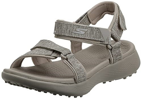 An image of Skechers Women's Go Golf 600 Sandal - Taupe - 9 on a white background