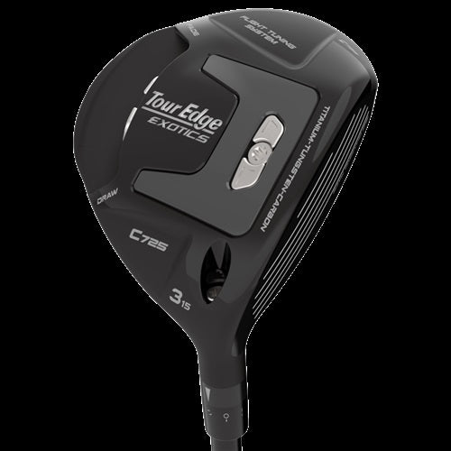 An image of Tour Edge Golf Exotics C725 #3 WD 13 Deg Proj X Denali Blue 60 R 5.5 on a white background