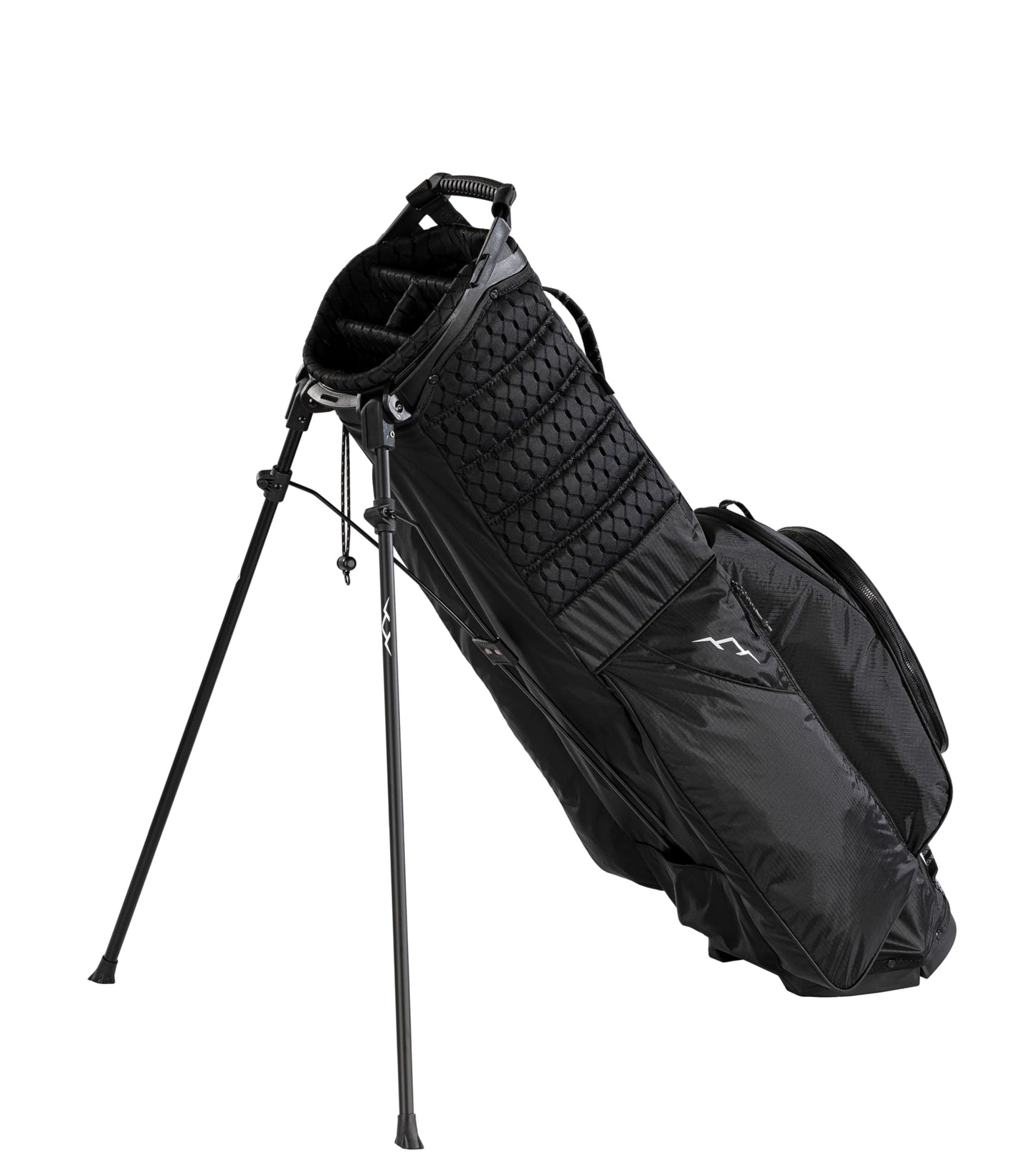 Black golf stand bag on a white background
