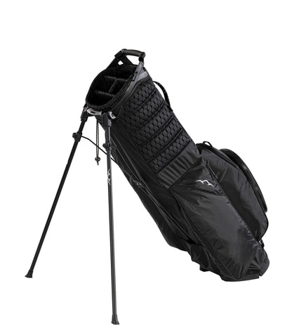 Black golf stand bag on a white background