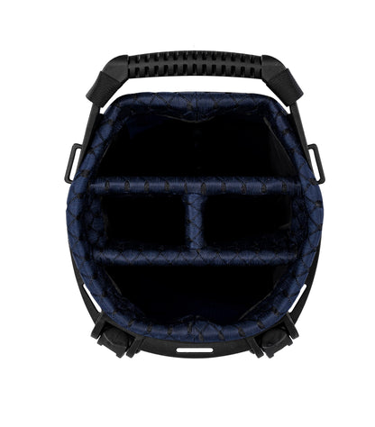 Close-up of a golf bag 14-way top in dark navy.