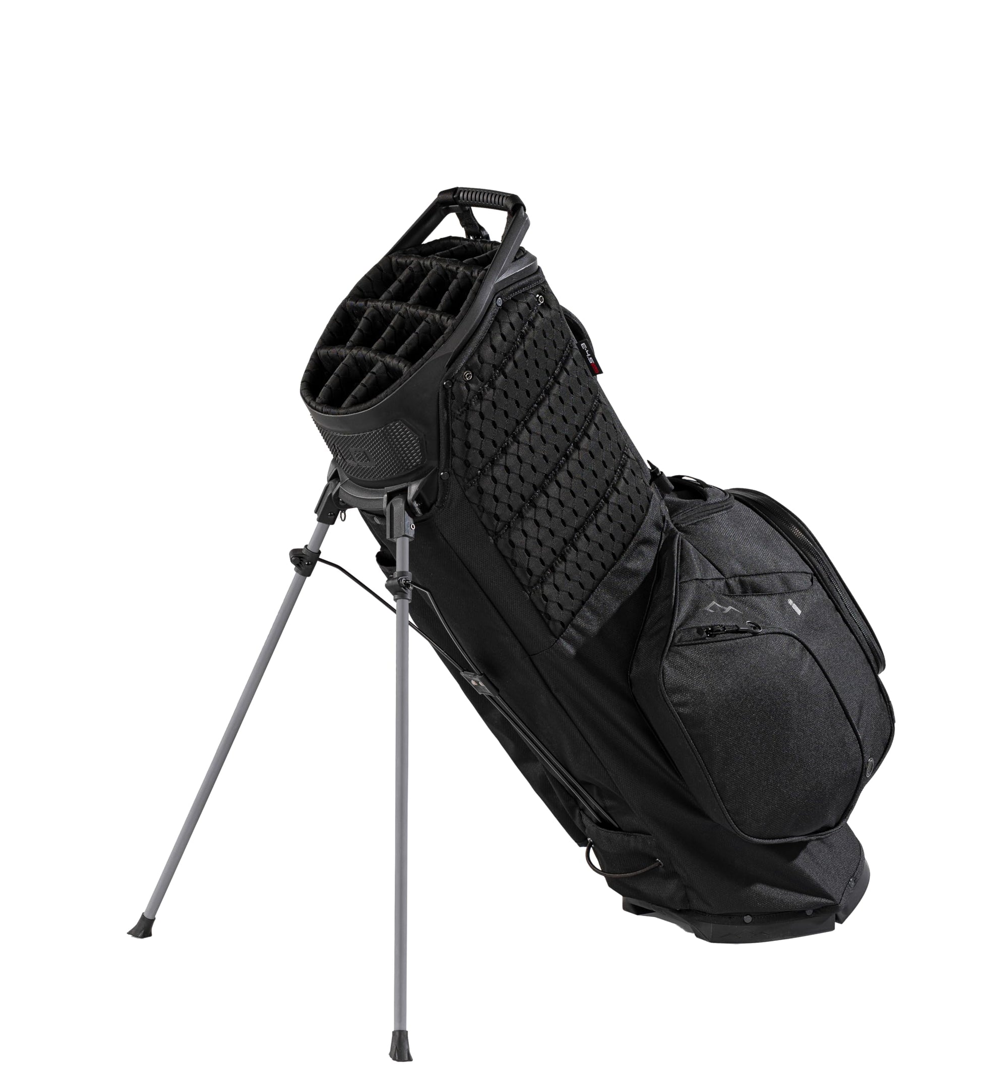 Black golf stand bag on a white background