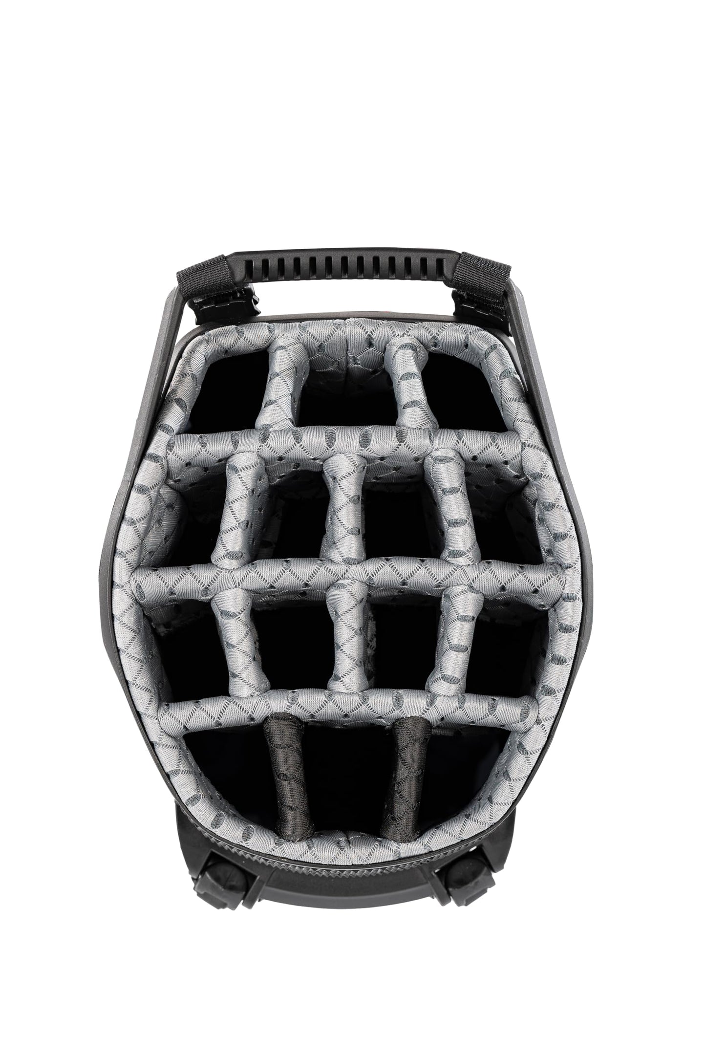 Close-up of a golf bag 14-way top in white.