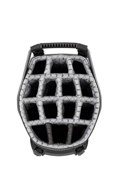 Close-up of a golf bag 14-way top in white.