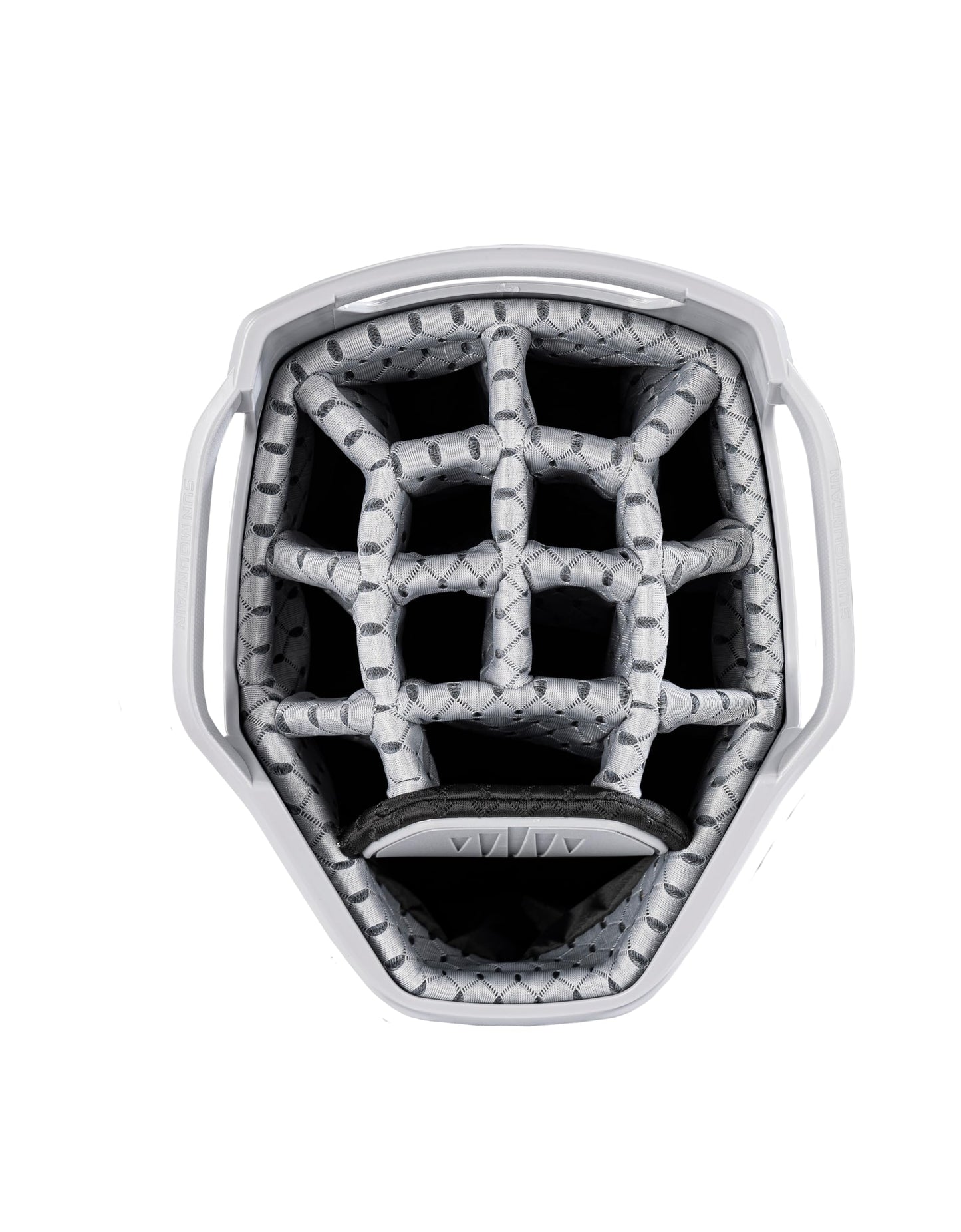 Close-up of a golf bag 14-way top in white.