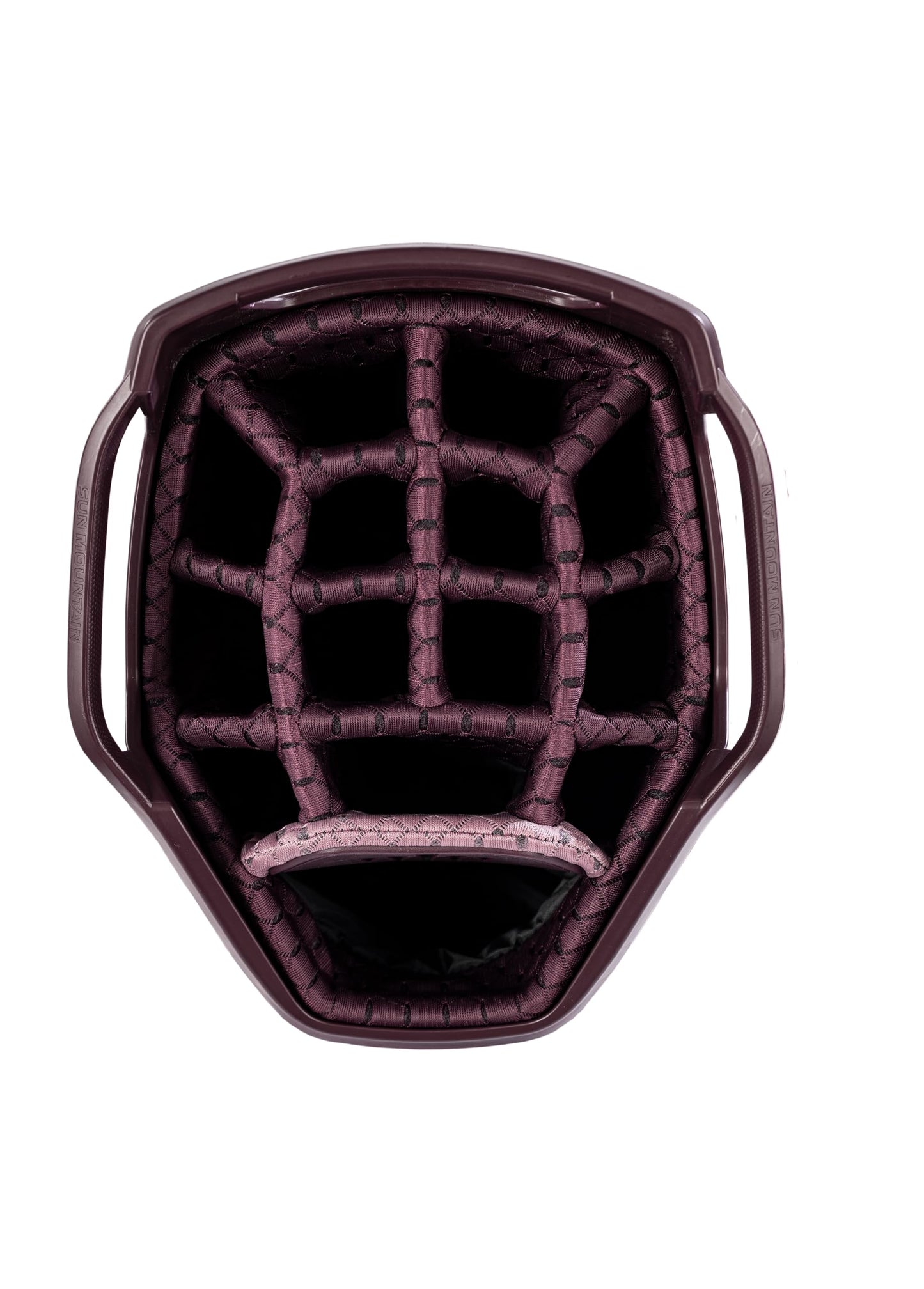 Close-up of a golf bag 14-way top in pink.