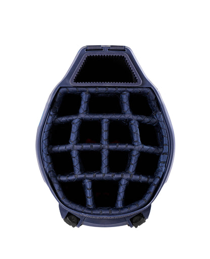 Close-up of a golf bag 14-way top in navy.