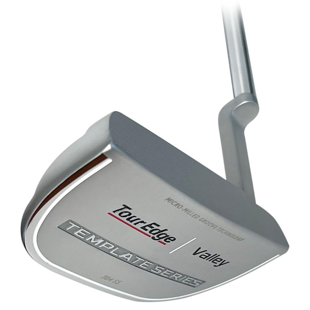 An image of Tour Edge Template Valley Putter - Silver - 35" on a white background