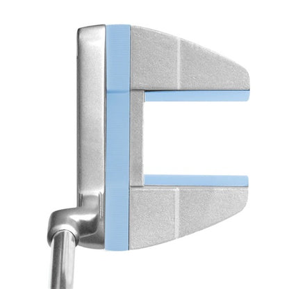 An image of Tour Edge Golf Ladies Hp Series Silver Nickel/Blue 02 Putter 33" on a white background