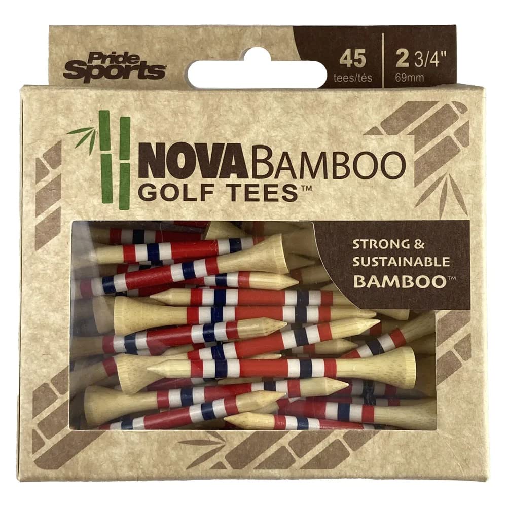 An image of Nova Bamboo Tees - Red - 2 3/4" - 45 Ct on a white background
