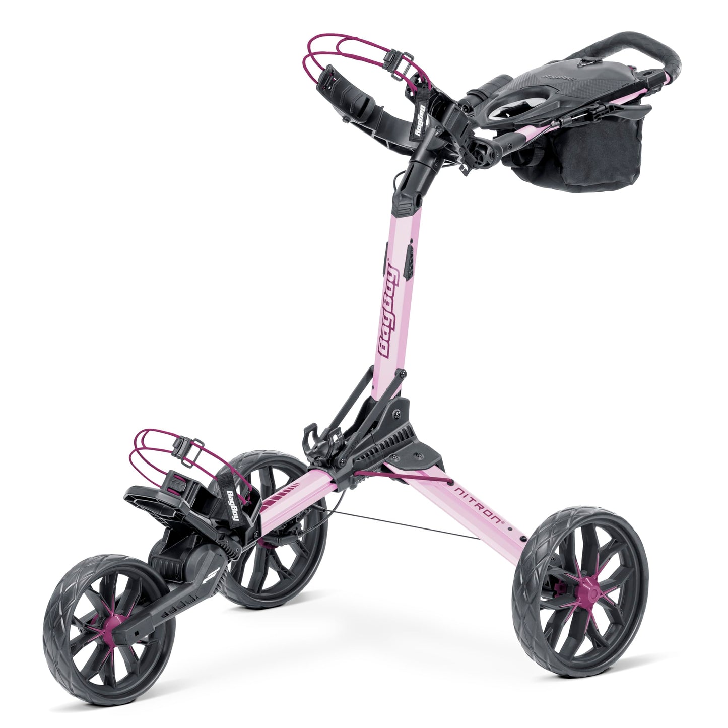 An image of Nitron Push Cart - Pink/Wine on a white background