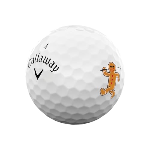 Callaway golf ball with a gingerbread man design on a white background